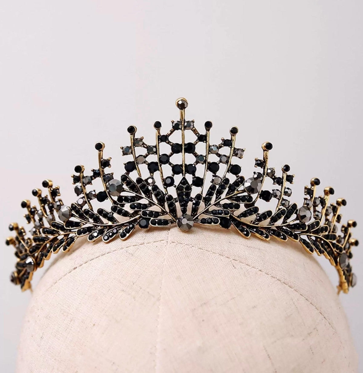 Black & White Pearl Rhinestone Branch Crown Crown #variant_title# - EclipseAdorn