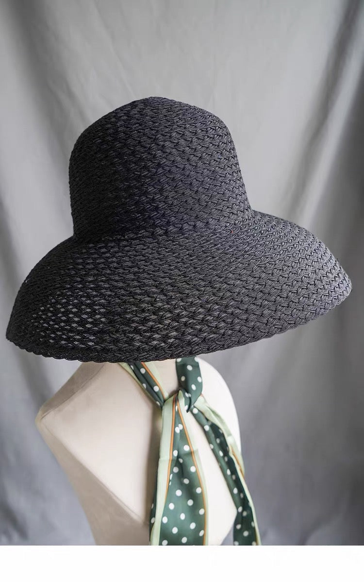 Black Woven Cloche Hat - EclipseAdorn