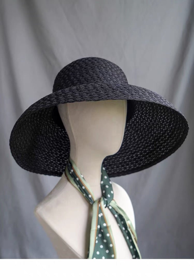 Black Woven Cloche Hat - EclipseAdorn