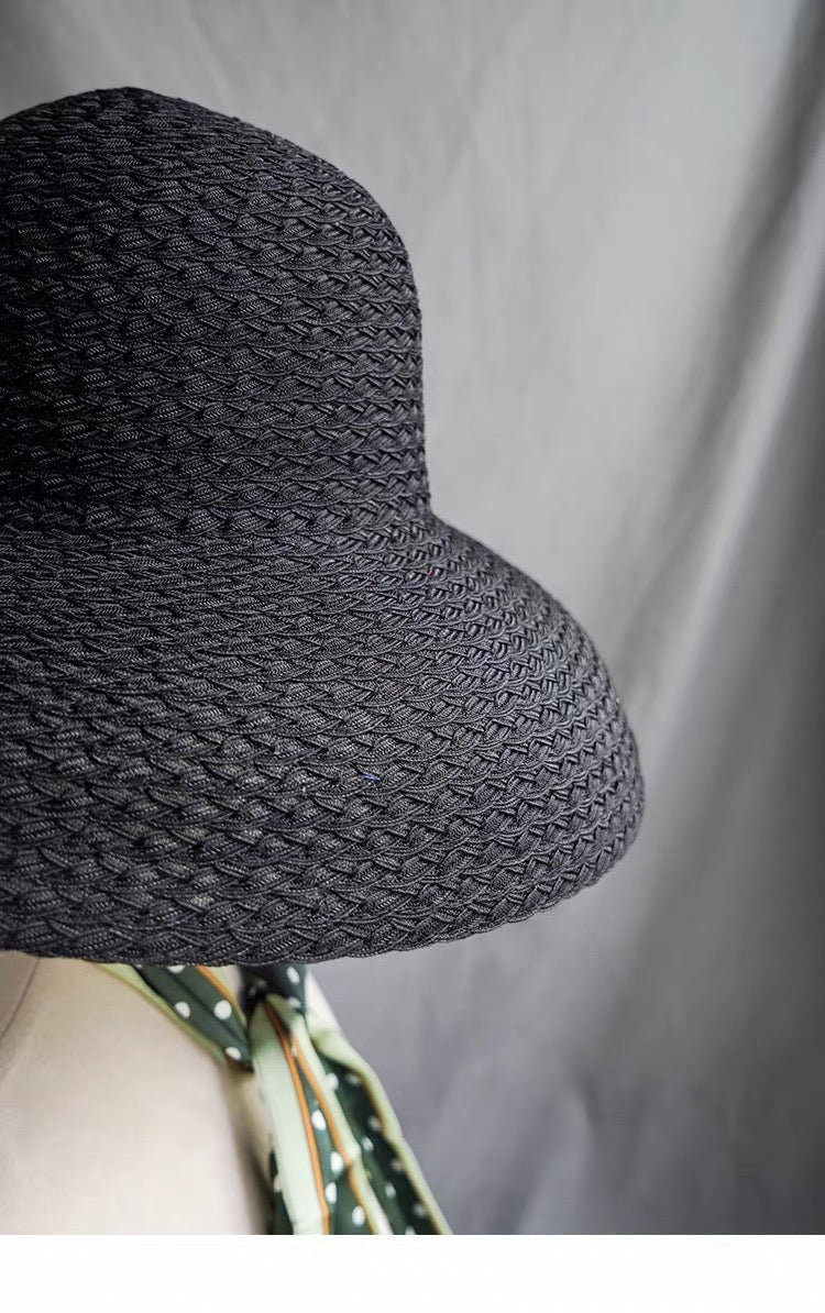 Black Woven Cloche Hat - EclipseAdorn