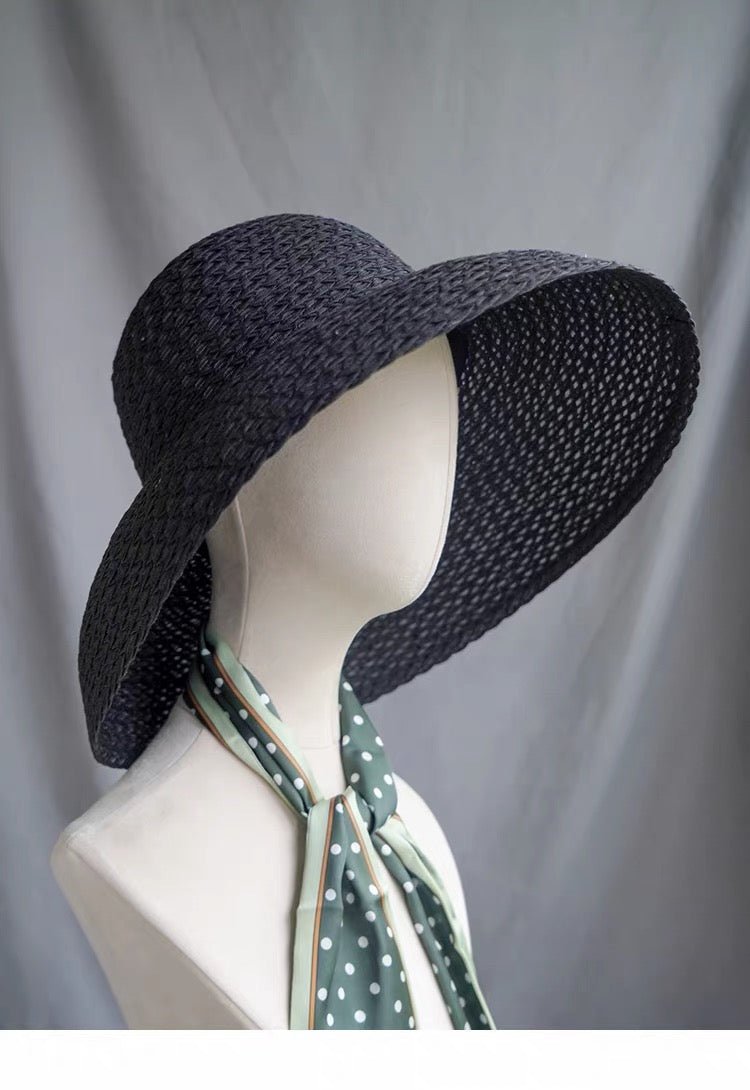 Black Woven Cloche Hat - EclipseAdorn