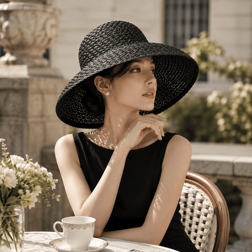 Black Woven Cloche Hat - EclipseAdorn