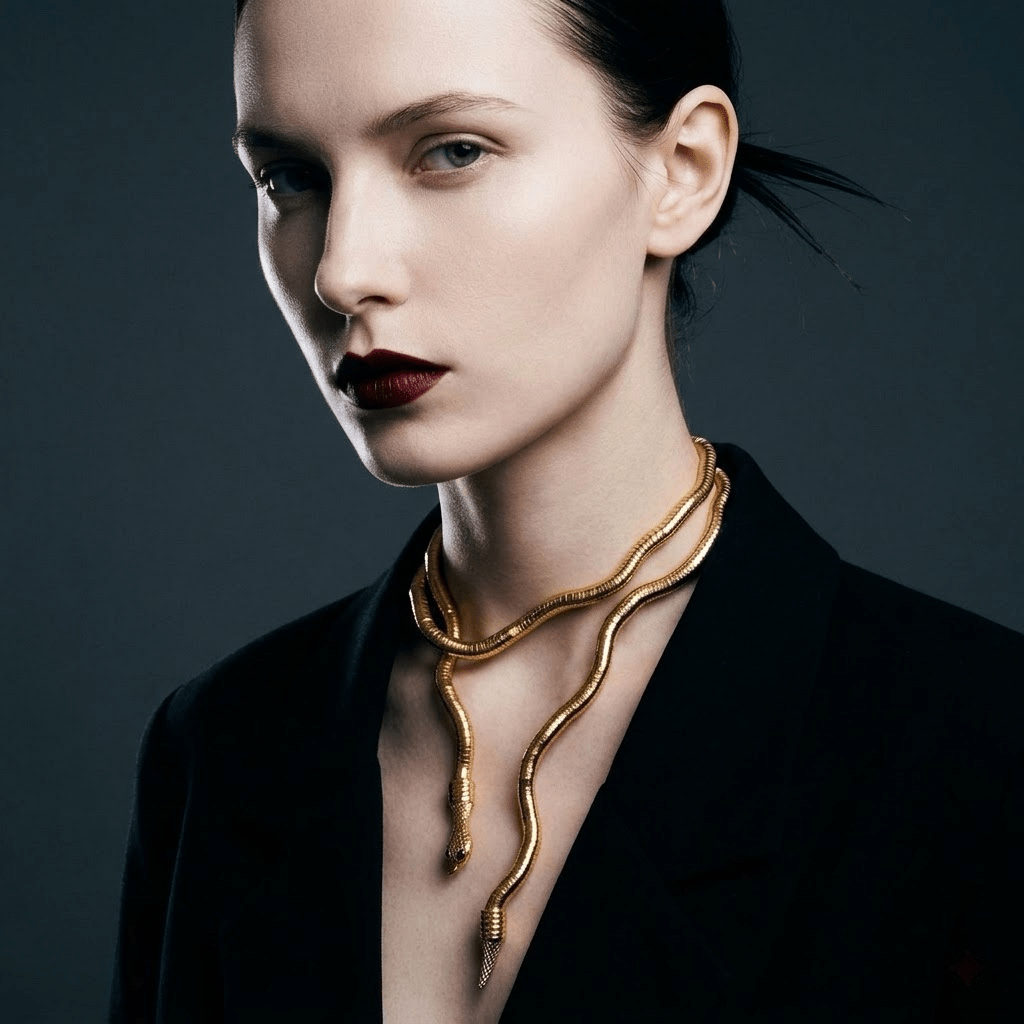 Gold Snake Necklace - EclipseAdorn