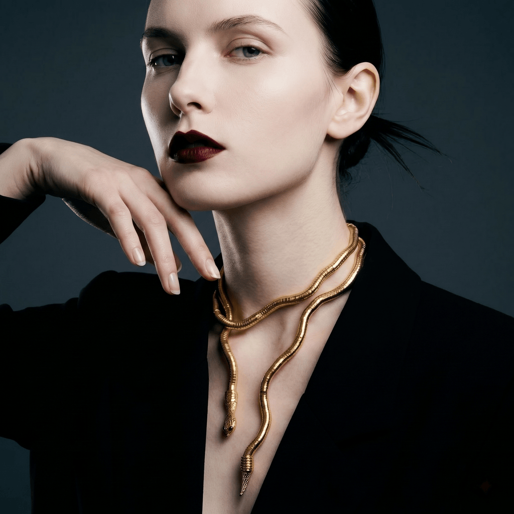 Gold Snake Necklace - EclipseAdorn