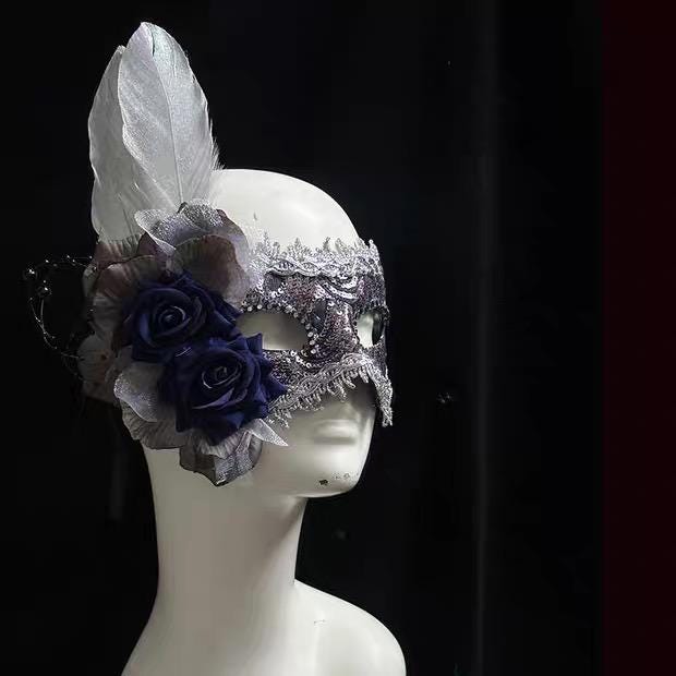 Made-to-order Purple Floral Feathers Masquerade Mask by EclipseAdorn