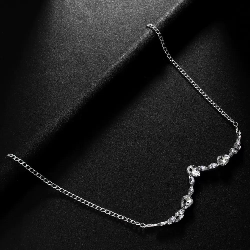 Rhinestone Crystal Face Chain displayed as wearable art