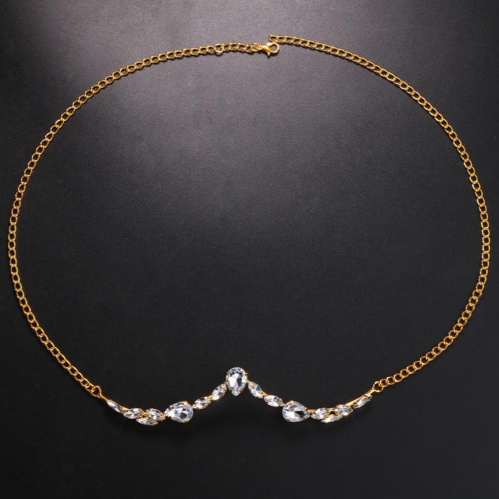 Detailed view of the handmade Rhinestone Crystal Face Chain