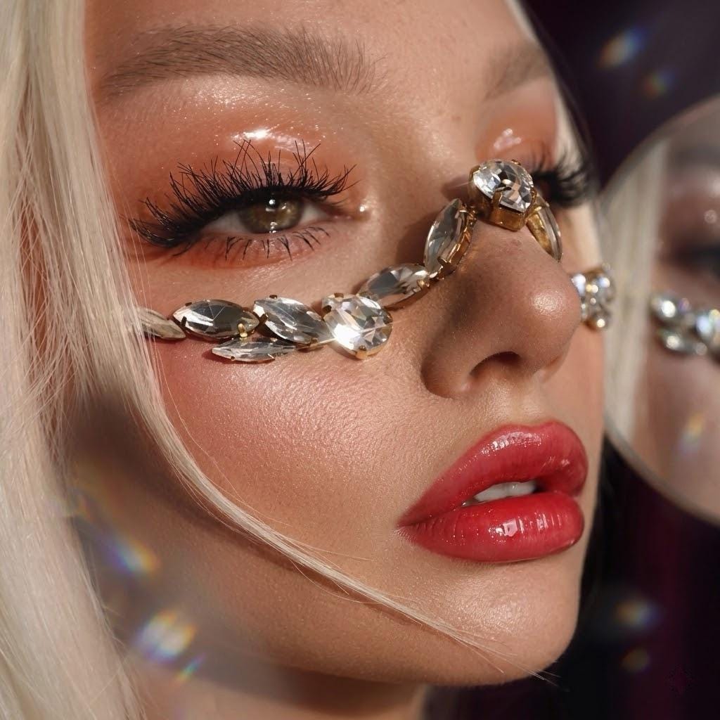 Handcrafted Rhinestone Crystal Face Chain by EclipseAdorn