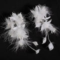 Handcrafted White Feather Flower Pair Vintage Ethereal Hair Clip with feather, flower