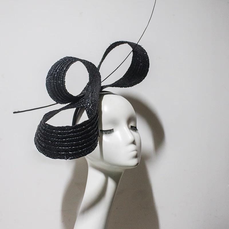 Sculptural Sinamay Cocktail Hat showing its carefully made details