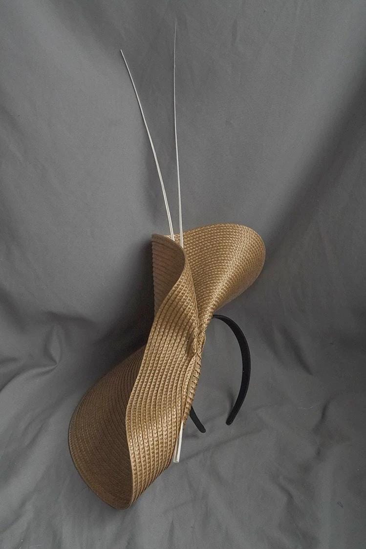 Detailed view of the handmade Sculptural Derby Hat