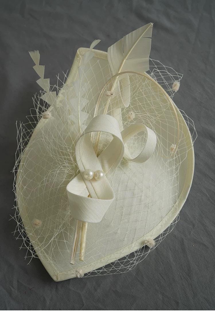 Vintage Pearls Cocktail Hat Cocktail Hat variant_title - EclipseAdorn