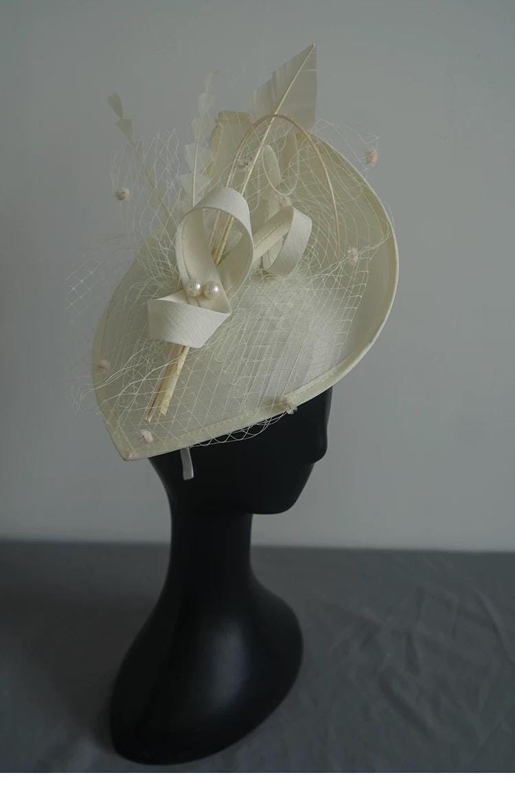 Vintage Pearls Cocktail Hat Cocktail Hat variant_title - EclipseAdorn
