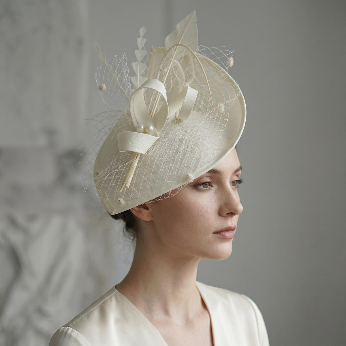 Vintage Pearls Cocktail Hat Cocktail Hat variant_title - EclipseAdorn