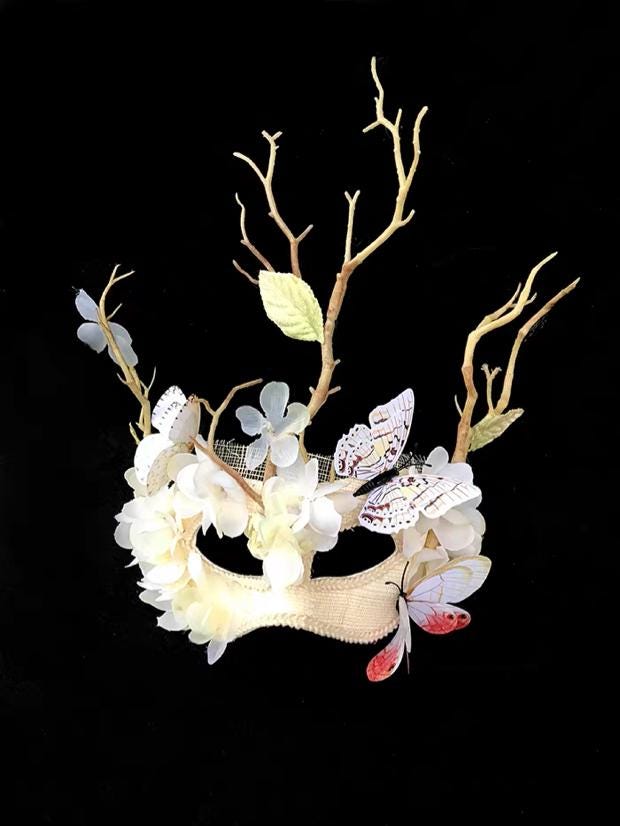 White Branch Masquerade Mask Masquerade Mask variant_title - EclipseAdorn