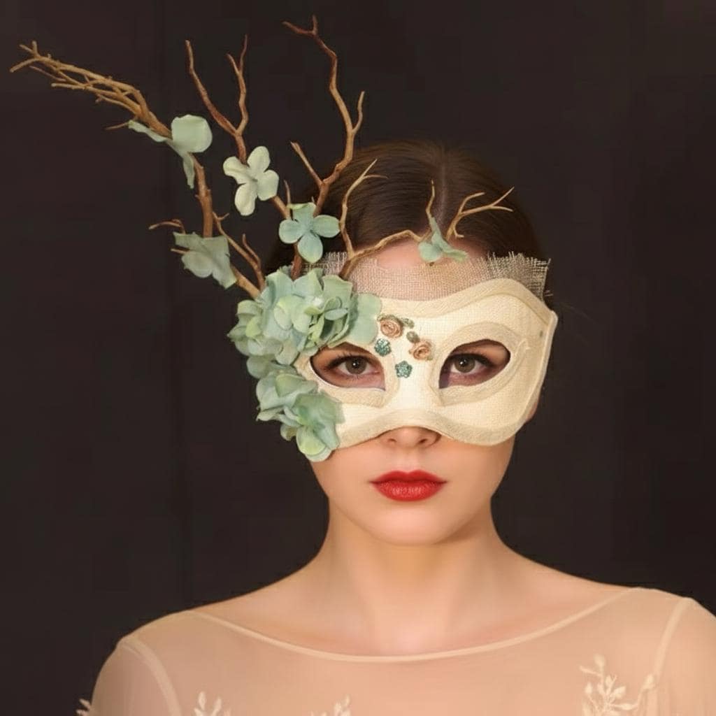 White Branch Masquerade Mask Masquerade Mask variant_title - EclipseAdorn