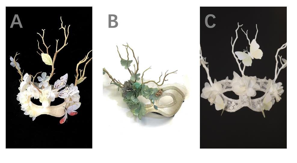 White Branch Masquerade Mask Masquerade Mask variant_title - EclipseAdorn