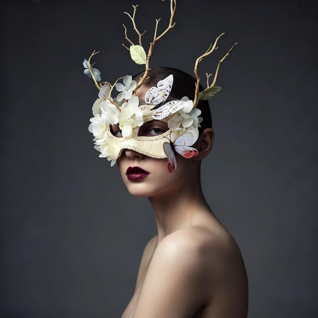 White Branch Masquerade Mask Masquerade Mask variant_title - EclipseAdorn