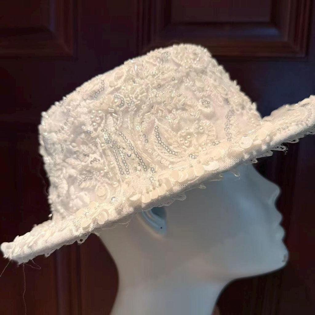 White Vintage Lace Pillbox Hat Pillbox Hat variant_title - EclipseAdorn