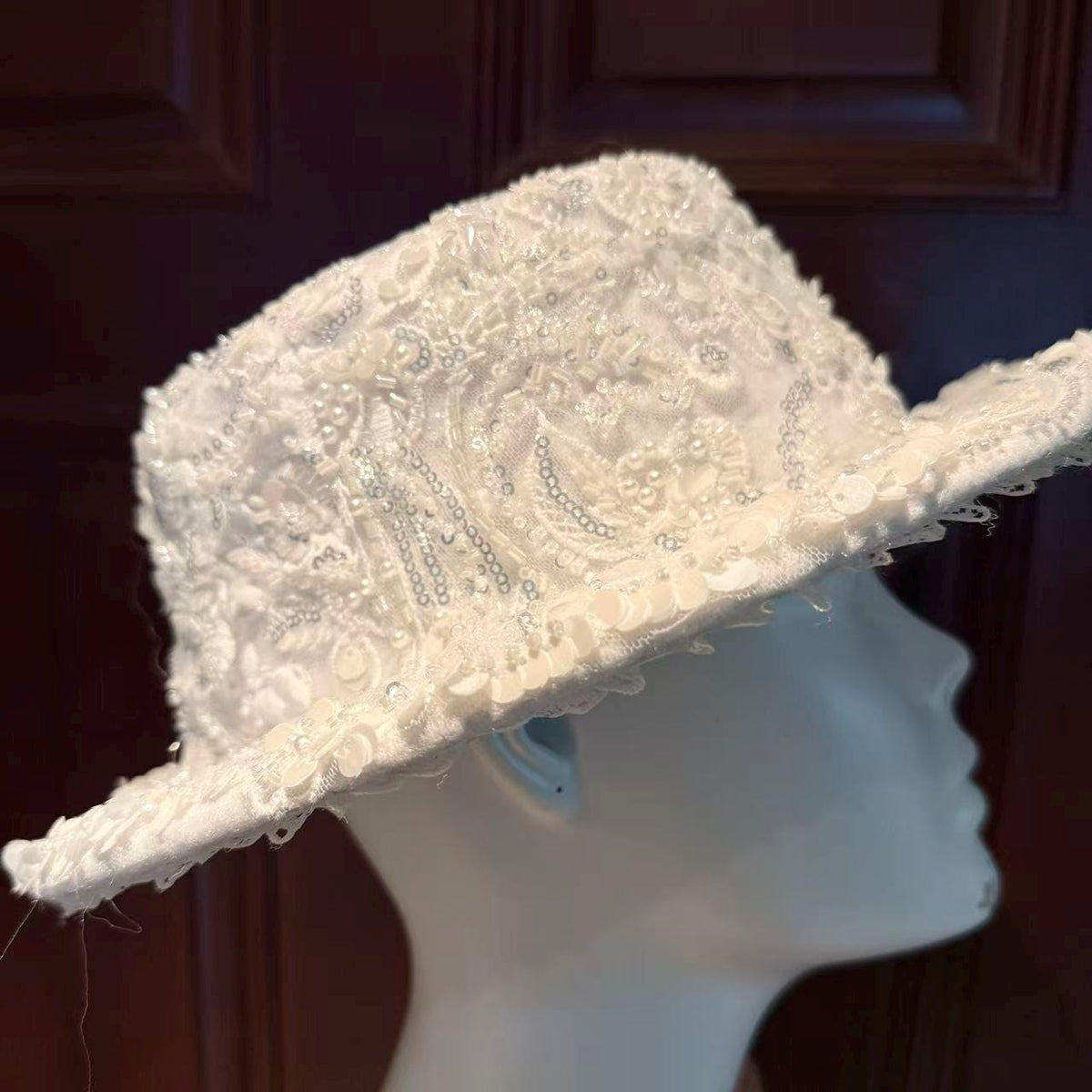 White Vintage Lace Pillbox Hat Pillbox Hat variant_title - EclipseAdorn