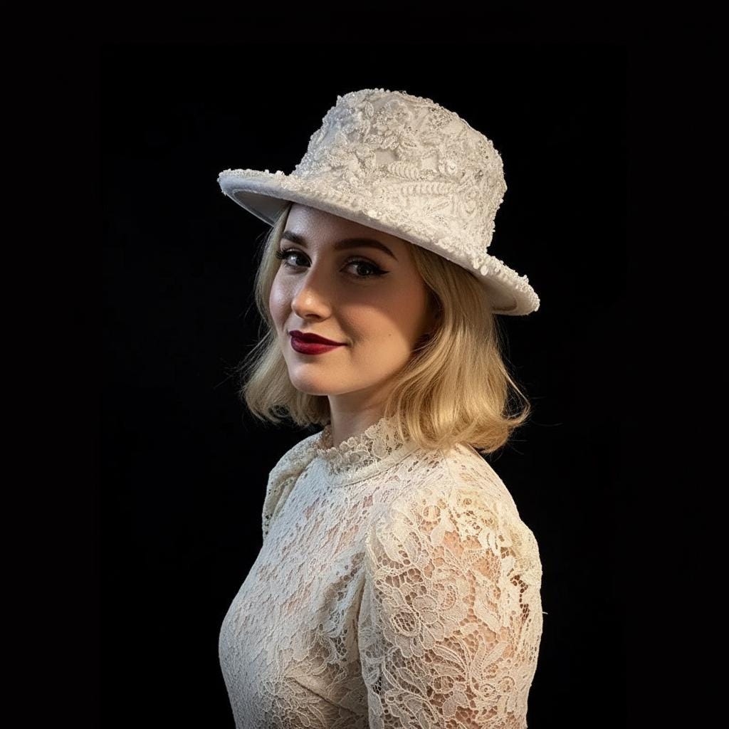 White Vintage Lace Pillbox Hat Pillbox Hat variant_title - EclipseAdorn