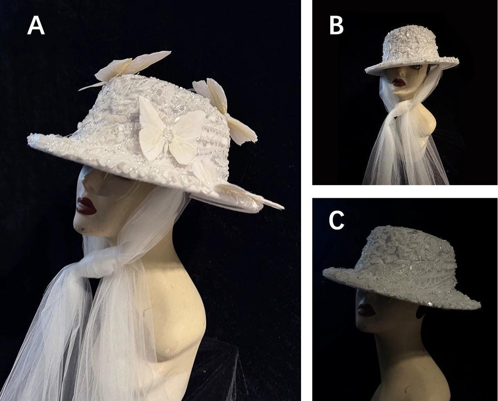 White Vintage Lace Pillbox Hat Pillbox Hat variant_title - EclipseAdorn